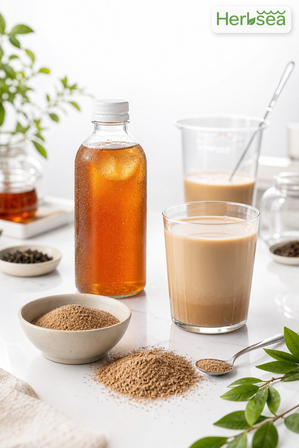 Cold soluble tea powder for RTD tea, milk tea and instant drink formulation