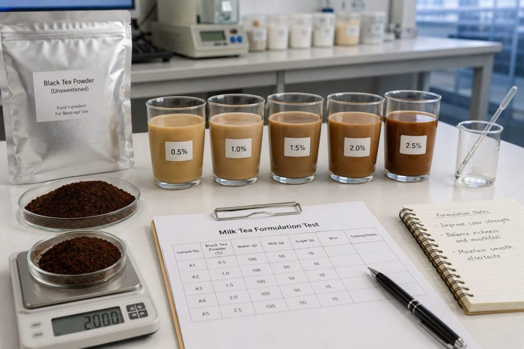 Unsweetened Black Tea Powder vs Milk Tea Premix Powder