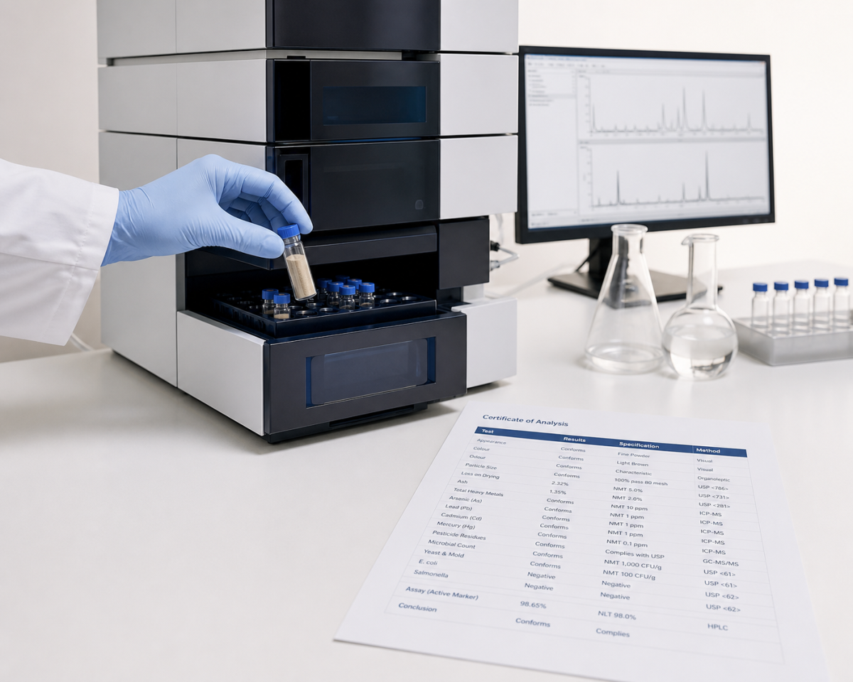 Plant extract HPLC lab analysis