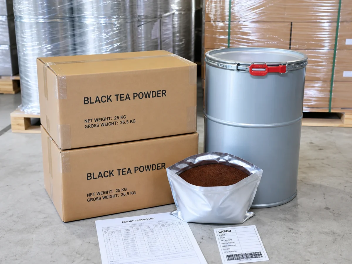 Black tea powder export compliance