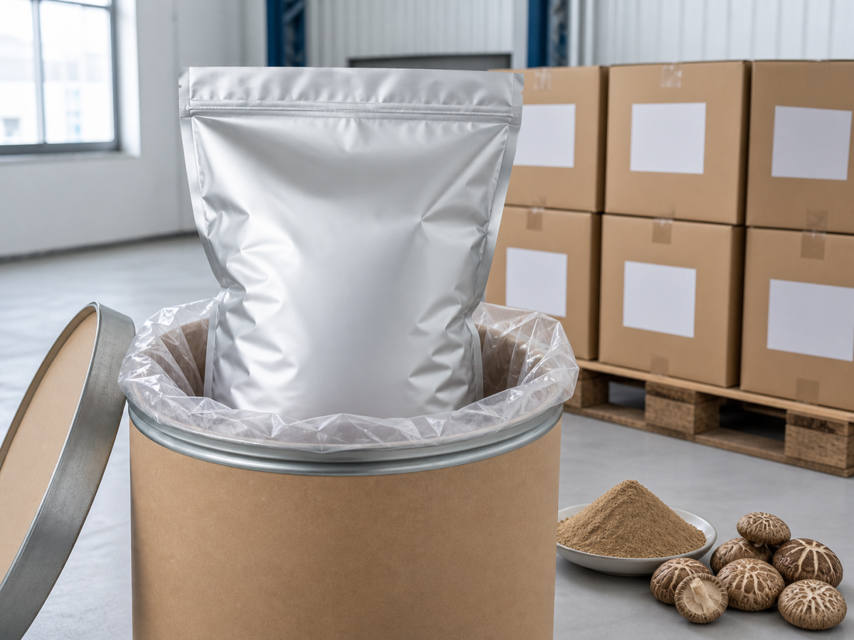 Bulk shiitake mushroom extract export packaging